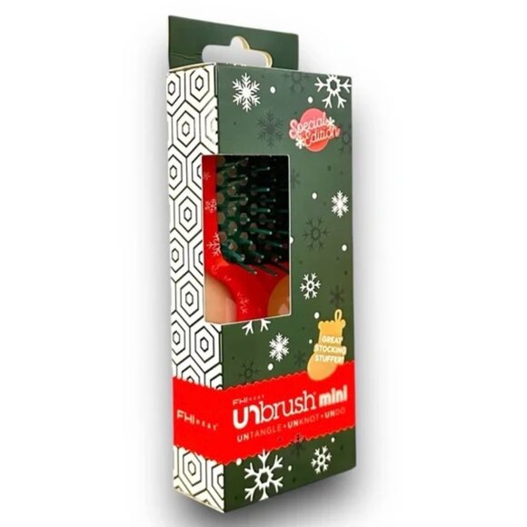 New in Box - UNbrush Detangling Hair Brush Mini Snowflakes - Sleigh Ride - Picture 4 of 6